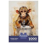 Rompecabezas De 1000 Piezas para Adolescentes Monkey Bath Time Rompecabezas para Adultos Juegos Relajantes Decoración del Hogar Regalos De Cumpleaños Y Únicos 52x38cm/1000pcs