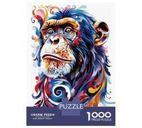 Rompecabezas De 1000 Piezas para Adolescentes Monkey Colorful Pop Art Rompecabezas para Adultos Juegos De Relajación Ensamblaje De Patrones Diversión En Casa Actividades, 52x38cm/1000pcs