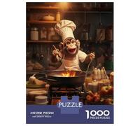 Rompecabezas De 1000 Piezas para Adolescentes Monkey Cooking Kitchen Rompecabezas para Adultos Juegos De Relajación Desafío Difícil Desafío Educativo 52x38cm/1000pcs