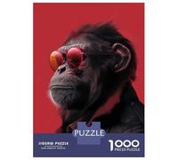 Rompecabezas De 1000 Piezas para Adolescentes Monkey in Glasses Animal Rompecabezas Juego Familiar Pero Divertido Y Humorístico Cumpleaños 70x50cm/1000pcs