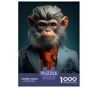 Rompecabezas De 1000 Piezas para Adolescentes Monkey in Suit Animal Art Rompecabezas para Adolescentes Juegos Relajantes Difícil Regalos para Amigos Y Familiares 52x38cm/1000pcs