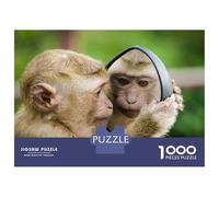 Rompecabezas De 1000 Piezas para Adolescentes Monkey Looking in Mirror Rompecabezas para Adultos Juegos De Relajación Desafío Difícil Desafío Educativo 52x38cm/1000pcs