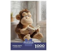 Rompecabezas De 1000 Piezas para Adolescentes Monkey Reading A Book on A Toilet Poster, Picture, Metal Print, Paint by Creed Rompecabezas para Adultos Juegos Relajantes Decoración Interacción