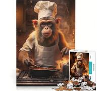 Rompecabezas de 1000 Piezas para Adolescentes Mono cocinando en la Cocina decoración de Pared de Juguete para Pasar el Tiempo en casa Durante Las Vacaciones para Fortalecer el Amor Entre Parejas