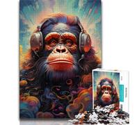 Rompecabezas de 1000 Piezas para Adolescentes, Mono Colorido, 1000 Piezas para Adultos, antiestrés, desafío difícil, Regalo de Amigo Secreto (tamaño 38x26cm)