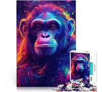 Rompecabezas de 1000 Piezas para Adolescentes Mono de neón Juego desafiante y Juego Familiar Toda la Familia. 38x26cm