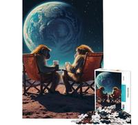 Rompecabezas de 1000 Piezas para Adolescentes Monos en un Planeta lejano Juguete Intelectual Juego práctico antiestrés Gran Regalo para los Amantes de los Juegos (tamaño 38x26cm)