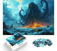 Rompecabezas de 1000 Piezas para Adolescentes Monstruo de Cthulhu Entrena tu Cerebro y Tus Manos Regalos para Amigos y Familiares 38x26cm