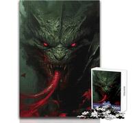 Rompecabezas de 1000 Piezas para Adolescentes, Monstruo Verde con Ojos Rojos, Relajante, para Tiempo Libre, Juguete de precisión Entrelazado, tamaño 50x75cm