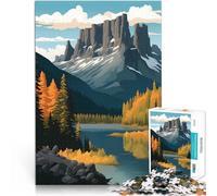 Rompecabezas de 1000 Piezas para Adolescentes Montaña del Castillo, Canadá Diversión Familiar Regalos de cumpleaños, Regalos, Arte Mural 52x38cm