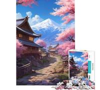 Rompecabezas de 1000 Piezas para Adolescentes montaña Fuji en Tonos Pastel Juego Educativo Juguetes didácticos Regalo de cumpleaños para la diversión Familiar (tamaño 38x26cm)