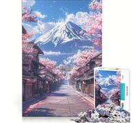 Rompecabezas de 1000 Piezas para Adolescentes Montaña Fuji en Tonos Pastel Juegos Divertidos Entrena tu Cerebro y Tus Manos Juego de desafío único 38x52cm