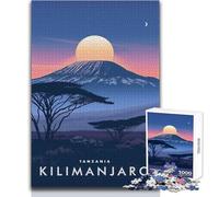 Rompecabezas de 1000 Piezas para Adolescentes, montaña Kilimanjaro, Tanzania Juego único, Divertido y Divertido, Regalo de cumpleaños (tamaño 50x75cm)