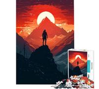 Rompecabezas de 1000 Piezas para Adolescentes Montaña Puesta de Sol Pixel Art Juego práctico Juguetes educativos Regalos de Amigo Invisible Vacaciones en casa para Pasar el Tiempo tamaño 75x50cm