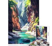 Rompecabezas de 1000 Piezas para Adolescentes montaña río cañón Juguetes antiestrés Regalos de cumpleaños Juego Educativo Cada Pieza es única tamaño 38x52cm