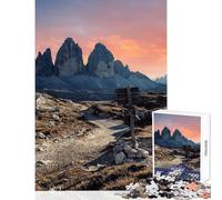 Rompecabezas de 1000 Piezas para Adolescentes Montaña tre Cime Italia Juegos relajantes Actividades Familiares Juguetes antiestrés Que fortalecen el Amor Entre Parejas (50x75cm)