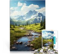 Rompecabezas de 1000 Piezas para Adolescentes Montañas - Ascenso primaveral Diversión Familiar con póster a Juego y Hoja de Trivia 38x26cm
