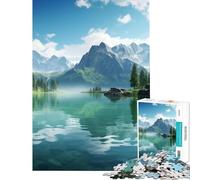 Rompecabezas de 1000 Piezas para Adolescentes Montañas en un Lago Naturaleza Juego Familiar Juguetes adictivos para Cultivar la Paciencia Regalo Divertido Difícil (Tamaño 38x52cm)
