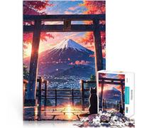 Rompecabezas de 1000 Piezas para Adolescentes Monte Fuji al Amanecer Corte de precisión Cada Pieza es única: un desafiante y Divertido Juego Familiar 38x26cm