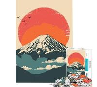 Rompecabezas de 1000 Piezas para Adolescentes Monte Fuji Amanecer Estilo Vintage Un desafío para el Desarrollo de la Inteligencia Juguetes educativos adictivos Difícil Un Gran Regalo (Tamaño 75x50cm)