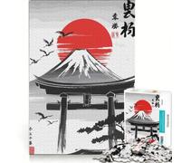 Rompecabezas de 1000 Piezas para Adolescentes Monte Fuji, Arte japonés, Juego Imposible, interacción Entre Padres e Hijos, cumpleaños 38x26cm