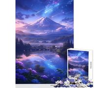 Rompecabezas de 1000 Piezas para Adolescentes Monte Fuji Cielo Nocturno Juguetes antiestrés Regalo de cumpleaños Juegos Divertidos colección de Artistas Bellas Artes tamaño 38x52cm