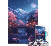 Rompecabezas de 1000 Piezas para Adolescentes Monte Fuji japonés difícil y desafiante Corte de precisión Juguete para armar Apto para Mayores de 14 años 38x52cm