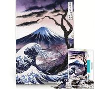 Rompecabezas de 1000 Piezas para Adolescentes Monte Fuji, Ola de Hokusai, Juego de ingenio, Decoración, Cada Pieza es única 38x26cm