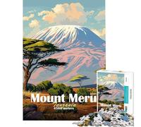 Rompecabezas de 1000 Piezas para Adolescentes Monte Meru Tanzania Ideal para cumpleaños y Navidad Juego Familiar de dificultad Alta para Mayores de 14 años (50x75cm)