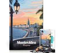 Rompecabezas de 1000 Piezas para Adolescentes Montevideo Uruguay Paisaje Urbano Póster de Viaje Arte Juego de Bordes limpios Juego de concentración Regalo Juego de Juego inactivo Arte de Pared
