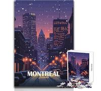Rompecabezas de 1000 Piezas para Adolescentes, Montreal, Canadá, Paisaje Urbano Invernal, Juguetes educativos, Regalo de cumpleaños, Regalo de Amigo Secreto, tamaño 38x52cm