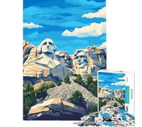 Rompecabezas de 1000 Piezas para Adolescentes Monumento Nacional del Monte Rushmore Ayuda a ejercitar el Cerebro Diversión Familiar Juguetes DIY para Mayores de 14 años (38x26cm)