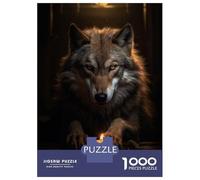 Rompecabezas De 1000 Piezas para Adolescentes Moody Wolf Magical Candle Rompecabezas para Adolescentes Juguetes Antiestrés Regalos para Mujeres Regalos para Reducir El Estrés 38x26cm/1000pcs