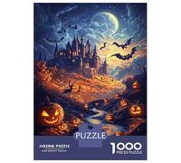 Rompecabezas De 1000 Piezas para Adolescentes Moonlit Castle Halloween Rompecabezas para Adultos Juego Familiar Antiestrés Cumpleaños Y Navidad 70x50cm/1000pcs