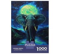 Rompecabezas De 1000 Piezas para Adolescentes Moonlit Elephant Journey Rompecabezas para Adultos Juegos Familiares Regalos para Mujeres Cumpleaños 38x26cm/1000pcs