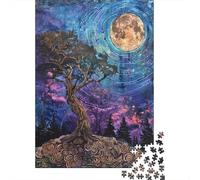 Rompecabezas De 1000 Piezas para Adolescentes Moonlit Forest Tapestry Rompecabezas para Adultos Juegos Relajantes Mejora La Memoria Ayuda A Ejercitar El Cerebro 70x50cm/1000pcs