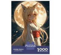 Rompecabezas De 1000 Piezas para Adolescentes Moonlit Fox Girl-1 Rompecabezas para Adultos Juego Familiar Decoración del Hogar Cumpleaños Y Navidad 38x26cm/1000pcs