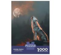 Rompecabezas De 1000 Piezas para Adolescentes Moonlit Howling Wolf Rompecabezas para Adultos Juegos Relajantes Decoración Desafío Educativo 38x26cm/1000pcs