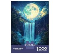 Rompecabezas De 1000 Piezas para Adolescentes Moonlit Waterfall Landscape-1 Rompecabezas para Adultos Juegos Relajantes Regalos para Mujeres 70x50cm/1000pcs