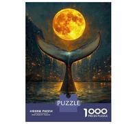 Rompecabezas De 1000 Piezas para Adolescentes Moonlit Whale Rise Rompecabezas para Adolescentes Juguetes DIY Análisis Y Lógica para Cumpleaños, Navidad 38x26cm/1000pcs