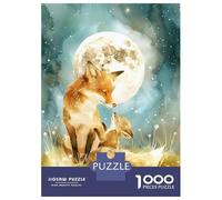 Rompecabezas De 1000 Piezas para Adolescentes Moonlit Whispers - Fox Family Cute Boho Woodland Nursery Illustration Rompecabezas para Adultos Juegos De Relajación Ensamblaje De Patrones Diversión En