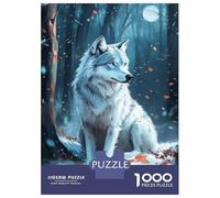 Rompecabezas De 1000 Piezas para Adolescentes Moonlit Wolf in Snow Rompecabezas para Adultos Juguetes Antiestrés Decoración del Hogar Gran Regalo para Jugar 70x50cm/1000pcs