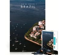 Rompecabezas de 1000 Piezas para Adolescentes Morro Da Urca Fine Cut Art Logic Fun Toy Cozy Time Play Christmas Wall Decor (38x52cm)