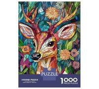 Rompecabezas De 1000 Piezas para Adolescentes Mosaic Deer Portrait Rompecabezas para Adolescentes Juguetes Antiestrés Difícil Gran Regalo para Jugar 52x38cm/1000pcs