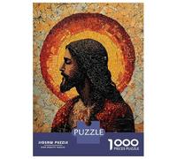 Rompecabezas De 1000 Piezas para Adolescentes Mosaic Jesus Portrait Rompecabezas para Adultos Juguetes Antiestrés Decoración del Hogar Gran Regalo para Jugar 52x38cm/1000pcs