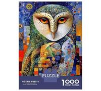 Rompecabezas De 1000 Piezas para Adolescentes Mosaic Owl Portrait Rompecabezas para Adultos Juguetes Antiestrés Regalos De Desafío Difícil para Amigos Y Familiares 70x50cm/1000pcs