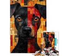 Rompecabezas de 1000 Piezas para Adolescentes Mosaico Abstracto Arte de Perro Rompecabezas para Adultos Juego de ingenio una Obra de Arte cumpleaños (tamaño 38x26cm)
