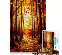 Rompecabezas de 1000 Piezas para Adolescentes Mosaico de Bosque otoñal,articulaciones Suaves,diversión para Entrenar la Mente,Juego Casual,decoración navideña (38x26cm)