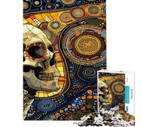 Rompecabezas de 1000 Piezas para Adolescentes Mosaico de Calavera con Pensamientos psicodélicos Rompecabezas para Adolescentes Carrera de Velocidad Manual Juego difícil y desafiante Juguetes 50x75cm