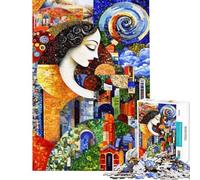 Rompecabezas de 1000 Piezas para Adolescentes Mosaico de Mujer y Paisaje Urbano Rompecabezas artístico para Adolescentes Que Mejora la Memoria Ayuda a ejercitar el Cerebro y es un Juego Educativo